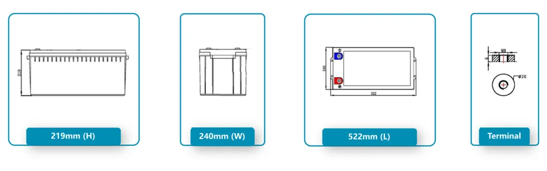 Deep Cycle Gel Battery 12V 200AH Lead Acid Battery UPS AGM Accumulators