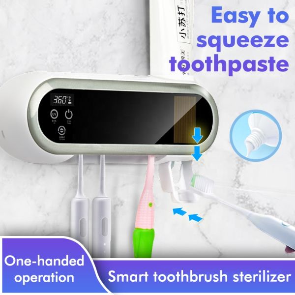 Wall Mounted Rechargeable Solar UV Toothbrush Holder With UV Sterilization