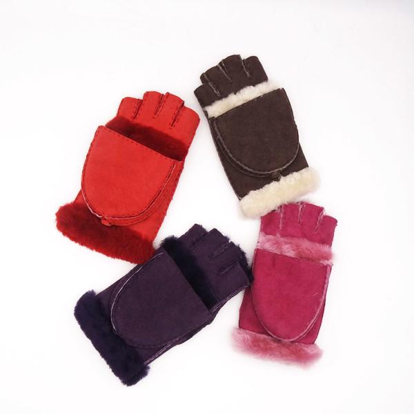 Quality Multifunctional Sheep Skins Leather Mittens Touch Screen With Fingers for sale