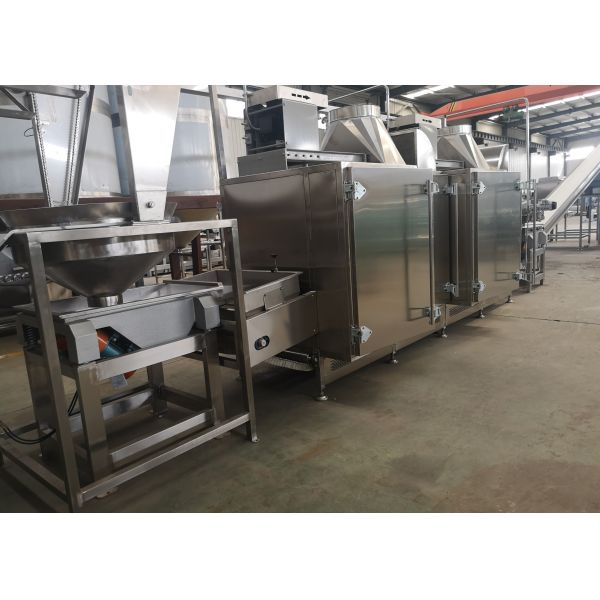 Safety Industrial Peanut Frying Machine / Roasted And Salted Peanuts Machine