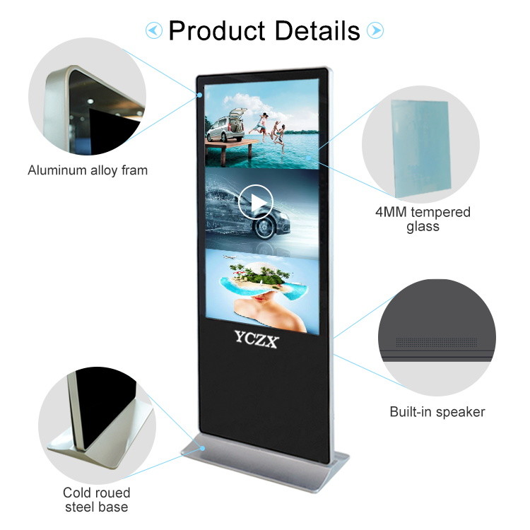 Intelligent Free Standing Advertising Display Android Platform Compatible