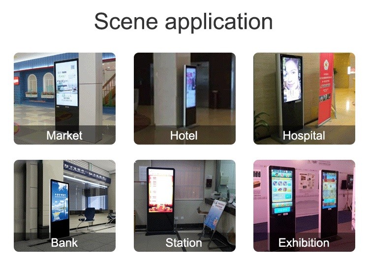 All Size Floor Standing Slim Digital Advertising Display Touch Screen Kiosk
