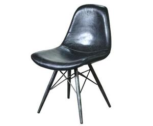Buy cheap Leisure Contemporary Nordic Black Leather Chair With Metal Leg product