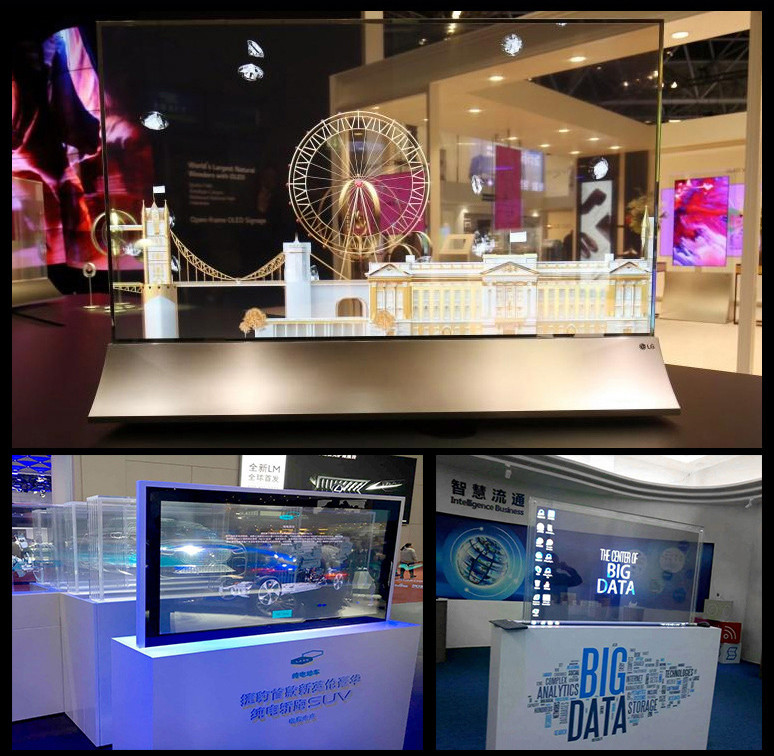 55inch 10Bit Color Depth Transparent Oled Monitor / Clear Oled Signage Perfect For And Efficiency