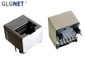 China 180 Degree Magnetic RJ45 Connector Rj45 PCB Jack 100 BASE - T 1 x 1 Port on sale