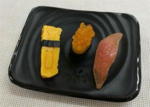 China Japanese-style Rectangular Sushi Plate Black Melamine Dinnerware Weight 264g on sale