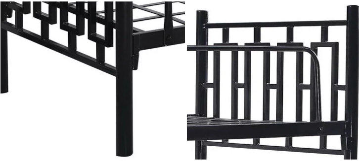 Queen Over Double Stackable Army Metal Bunk Bed Frame