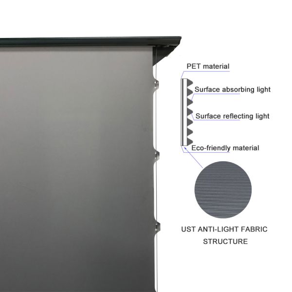 Close-up of premium 4K projector screen fabric