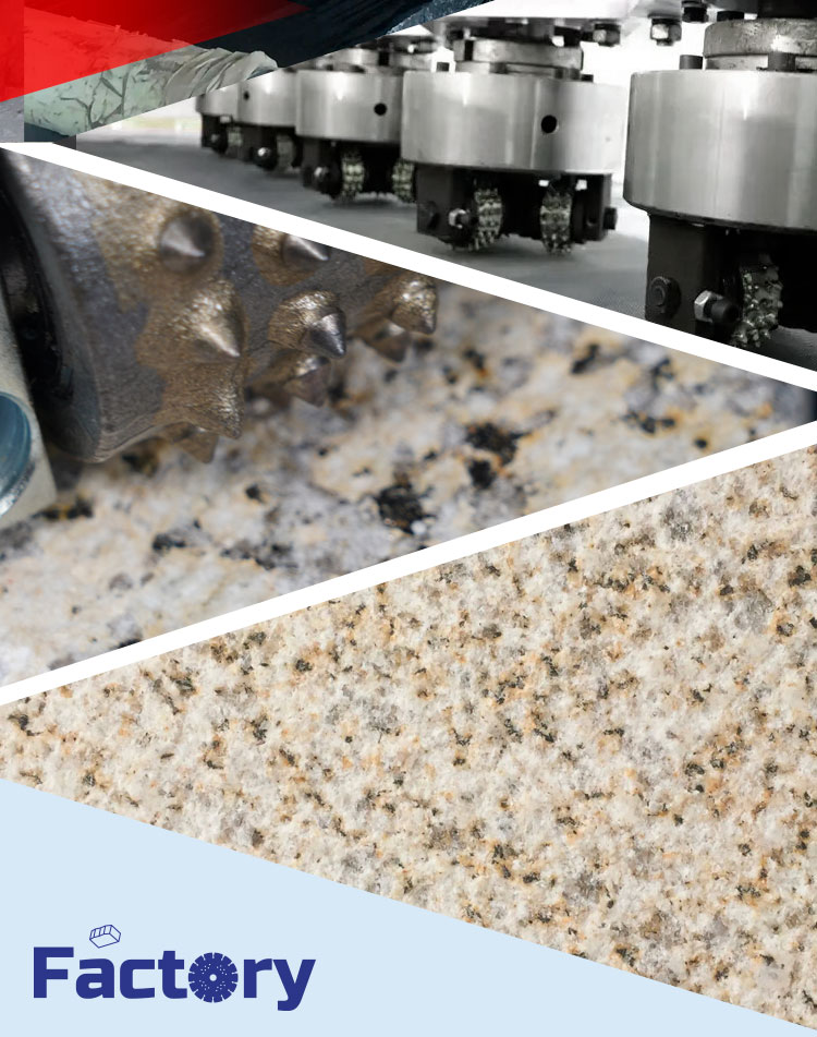 Grinding Function PLC Automatic Continuous Granite Marble Stone Bush Hammering Machine
