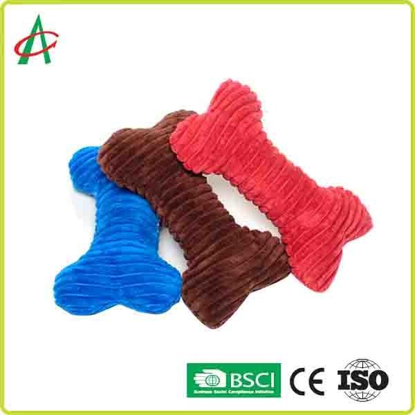 Quality Custom Durable Coloful Bone Plush Dog Toys With Squeakers for sale