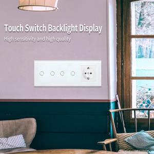 Euro Standard Type 228 4 Gang Touch Switch Socket Combination For Circular Mounting Box