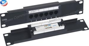 Buy cheap Cold Rolled Steel Network Patch Panels 6 Port 1U 10 Inch Keystone Patch Panel product