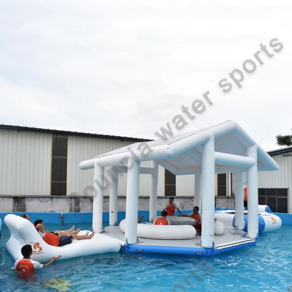 Quality Inflatable Floating Island With Water Trampoline for sale