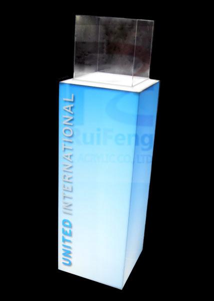 Quality Acrylic Display light box plus transparent Box, point of sales display stand with light for sale