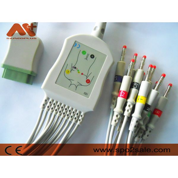 GE Marquette Compatible 10 lead EKG Cable for Cath-Lab, Dash, Eagle, Mac Lab, PDM Module, SOLAR