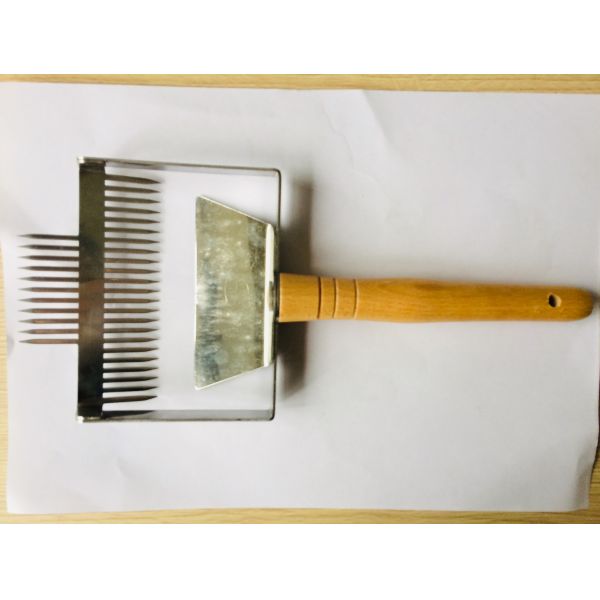 23 Needles Stainless steel Double Headed Honey Uncapping Fork with wooden handle