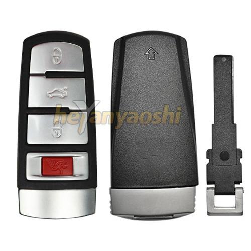 Quality Vw 4 Buttons Smart Key Shell with Emergency Key Insert for sale