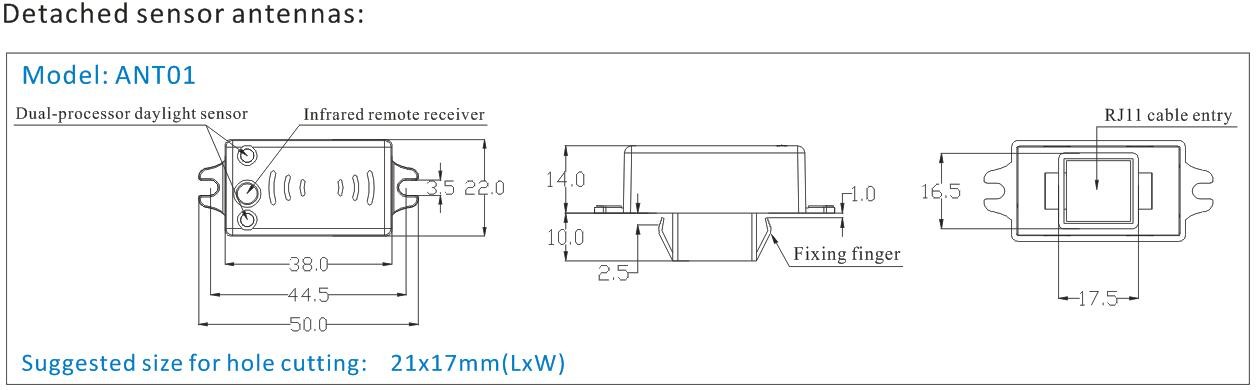 Detached Version Dimmable Motion Sensor Remote Controllable ANT01 / ANT02