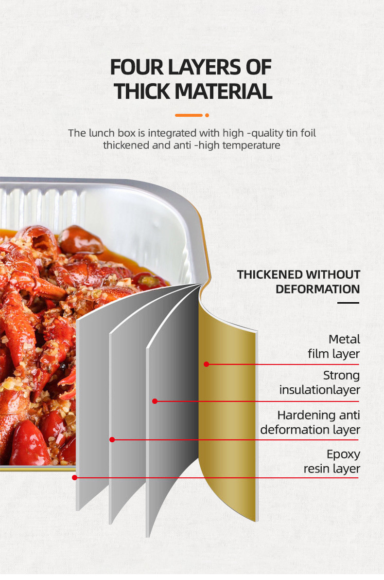 130ml 350ml Customize Packing Boxes Aluminum Foil Take Out Containers