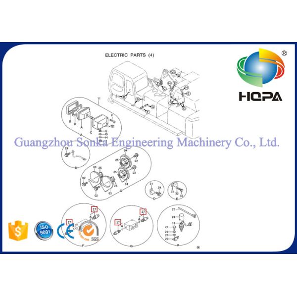 High Pressure Transducer Sensor For EX200-2 EX200-3 Hitachi Excavator , 4254563 20PS586-8