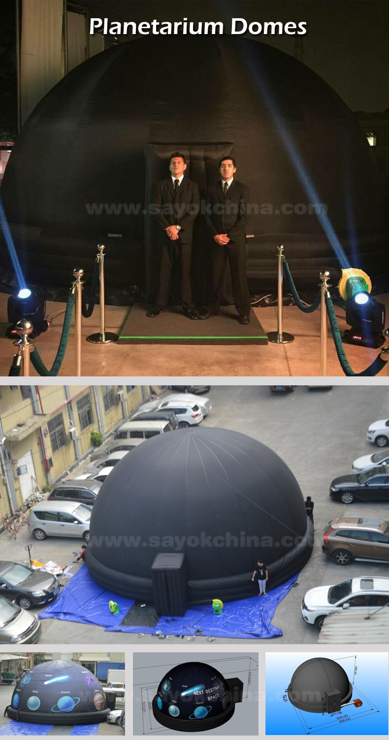 360 Dome Projection 5/6m Portable Black Inflatable Planetarium Tent