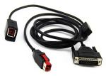 12 V Powered USB Y Cable / Mini USB Extension Cable Black Color For Pos System