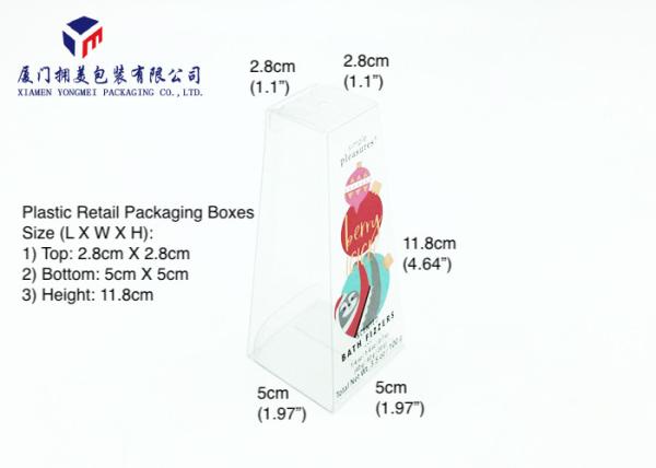 Quality Mini Trapezoid Shape Transparent Plastic Box Folded Pet Box Pack Bath Fizzers for sale