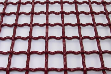 Single wire crimped woven vibrating screen mesh has thick diameter and small holes.