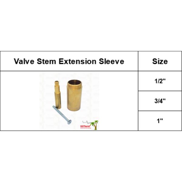 Brass / Chrome Plated Valve Stem Extension Sleeve 1/2" - 1" Customized Size