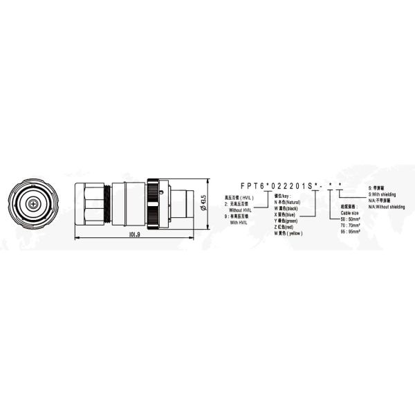 Single Pin Electrical 350A High Current Battery Connectors With Metal Shell