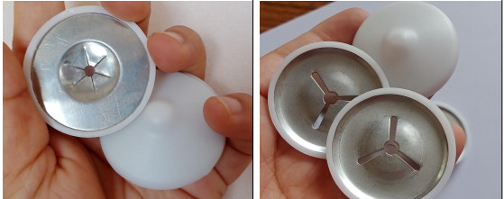 Galvanized Steel Square Self Locking Washers 2.5" Installed Onto Insulation Pins