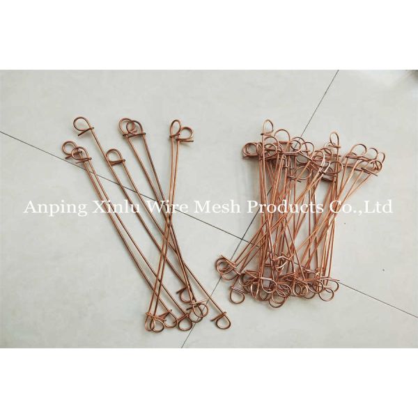Copper Coated Double Loop Binding Bar Tie Wire 200mm Length 2.48kg Weight/Bundle Rust & Corrosion Resistant