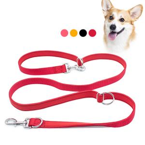 Outdoor Running Personalized Nylon Multifunctional Pet Dog Leash with One Drag Two Double-Headed Dog Rope Durable and Versatile