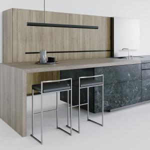 18mm Wood Island Kitchen Cabinets With Painted Island And Cultery Drawer SGS