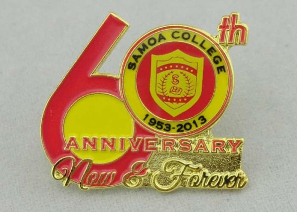 Quality 3D round gold plating Enamel Medal with soft enamel , Die Casting Brooch Pin for sale