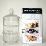 Handblown 3 Layer Stackable Storage Jars With Lids