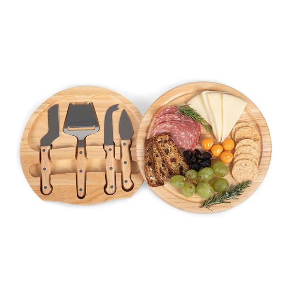 Quality Natural Bamboo Wood Round Charcuterie Board Set Perfect for Chopping and Entertaining for sale