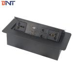 Office table mounted round corner multimedia table top socket box