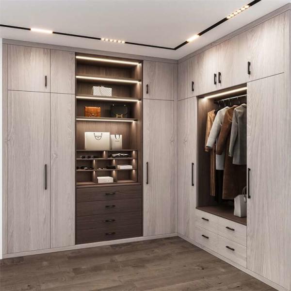 Quality Lacquer / Melamine Surface Mirrored Wardrobes With Dressing Table for sale