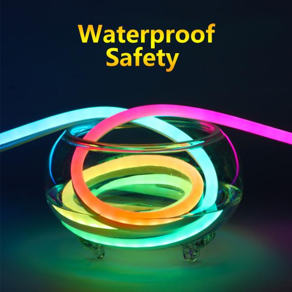 Quality Programmable Flexible Led Neon Rope , Waterproof Flexible Strip Lighting Dream Color for sale