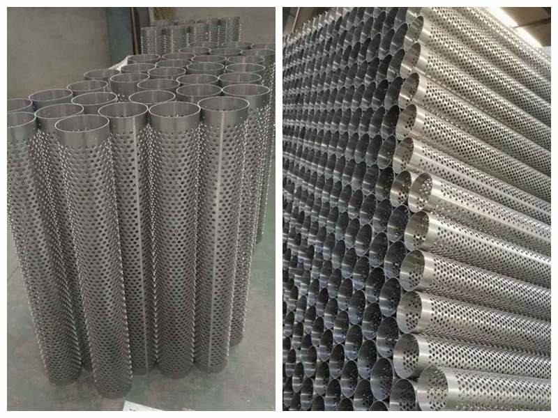 SS316L Perforated Metal Filter Screen Mesh Cylinder anti rust With Fine Flange