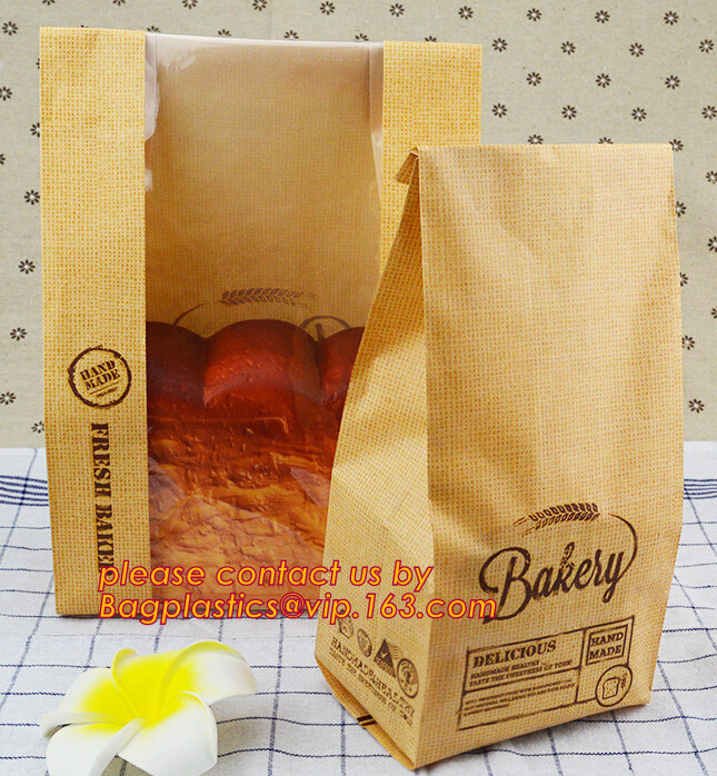 Custom Printing Recycled Brown Kraft Paper Bags,Custom Printed Factory Glassine Paper Bread Small Brown Bag, bagease