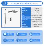Brass Shower And Tub Faucet Sets With Shower Head Size 25*25cm 304 SS Material
