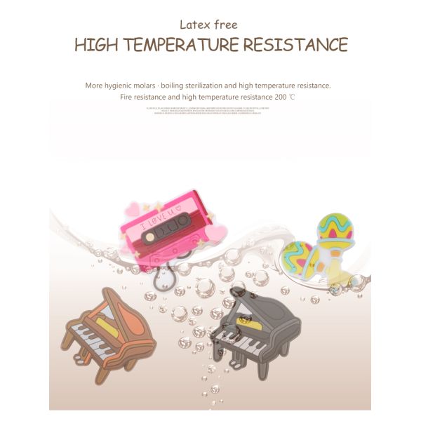 Eco Friendly Silicone Personalised Teething Beads For Keychains Bracelet