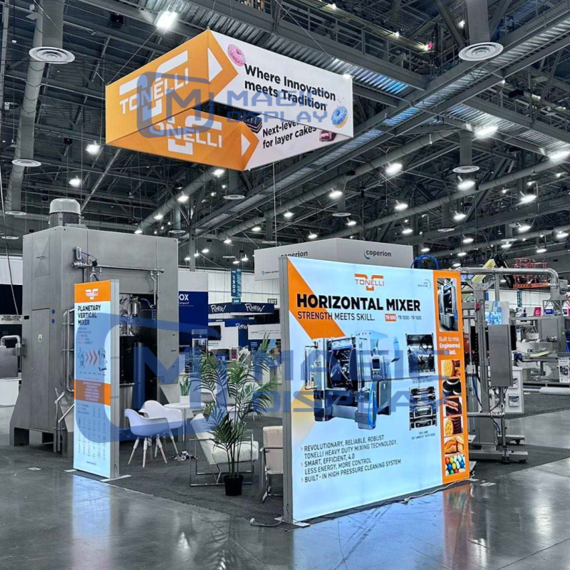 Custom Trade Show Booth Tension Fabric Display System For Event Use