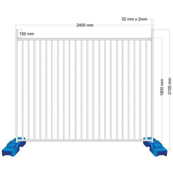 Pool Fence Foot, Galvanized Temporary Pool Fencing Panels