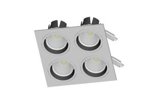 Buy cheap High Power Squre Shape Four Head 360 Degree Rotation Led Ceiling Lamp Led Cob Downlight product
