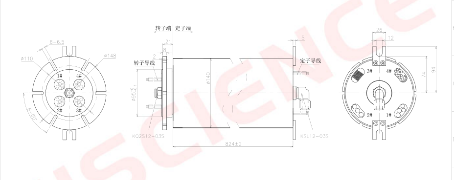 Gas Electric Customized Slip Rings With Multiple Electric Circuits