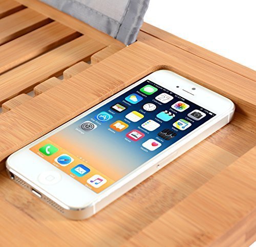 Sustainable Extendable Bath Tray Bamboo Bathroom Caddy Extra Large