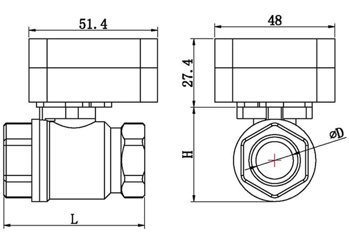 DC12V Baseboard Zone Valve , 3 Way Zone Valve With Actuator Motor